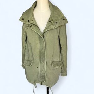 Melrose and Market Olive Green Women's Utility Jacket zip and snap size small